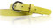 FRONHOFER schmaler Gürtel Damen 2,5 cm, silberne runde Schnalle glänzend, Ledergürtel, 18355, Größe:Körperumfang 120 cm/Gesamtlänge 135 cm, Farbe:Lemon
