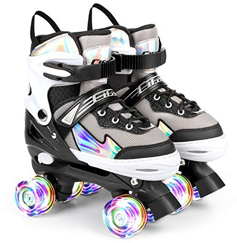 AILUKI Rollschuhe für Kinder Roller Skates für Anfänger größenverstellbare (Größe 31-42), Bequem und atmungsaktiv Quad Skates für Mädchen, Jungen, Jugendliche S