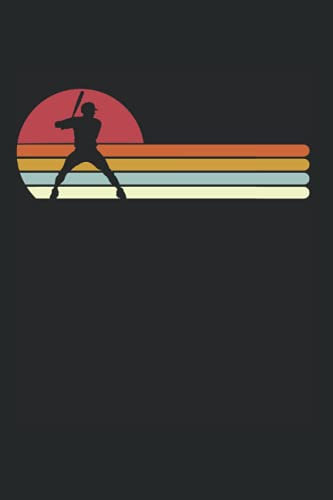 Baseball Batter Hitter Sonnenuntergang: DIN A5 Liniert 120 Seiten / 60 Blätter Notizbuch Notizheft Notiz-Block Lustige Baseballspieler Entwürfe für Pitcher & Catcher