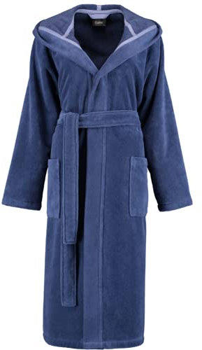 Cawö Damen-Kapuzen-Bademantel 825 Farbe blau Größe 32/34 Morgenmantel