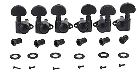 Musiclily Ultra 3L3R Roto-Style Geschlossen Gitarre Mechaniken für Les Paul LP SG Style E-Gitarre oder Akustikgitarre, Schwarz