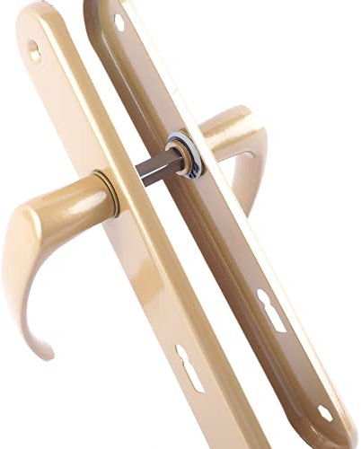 Bauster poignée de porte 72/90 mm - Modèle PZ/BB/WC - Longue - Intérieure/Extérieure (version BB, dorée, 90 mm)