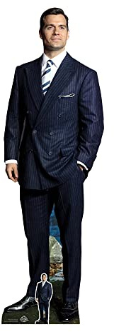 Star Cutouts CS1051 Henry Cavill Black Suit White Shirt Lifesize Cardboard Cutout With Mini Actor