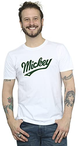 Disney Men's Mickey Mouse Bold T-Shirt White Medium