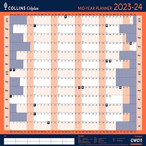 Collins Colplan Academic 2023–24 A1 Jahresplaner für Schule, Universität oder Universität – Juli 2023 bis Juli 2024 – CWC11–2324