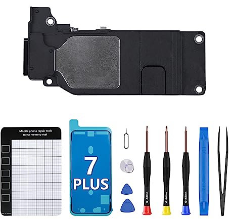 for iPhone 7 Plus Loud Speaker Replacement Loudspeaker Part Audio Performance Buzzer Ringer Sound Flex Cable Module Assembly Complete Repair Tools Kits Incl. Magnetic Pad for A1661, A1784, A1785