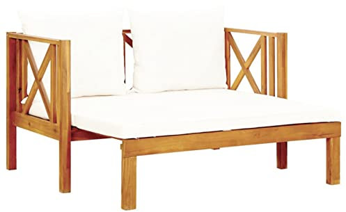Festnight 2-Sitzer Balkonsofa Holz | Gartenmöbel Set Holz | Balkonmöbel Kleiner | Balkonmöbel Set | Gartensofa | Holz Gartenbank | Balkon Möbel perfekt für kleine Balkons