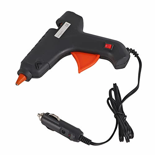 Haofy Pistola per Colla a Caldo Elettrica 12V 40W, Riscaldamento Rapido, Design Ergonomico, per Legno, Plastica, Vetro, Metallo