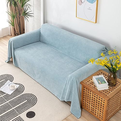 Gualiy Bezug Sofa 180x90cm, Einfarbig Sofa Überzug 1 Sitzer Couch Überzug Kratzfest Hellblau Sofa Überzug für Wohnlandschaft