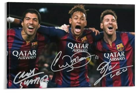 Poster mit dem legendären Fußballspieler MSN 15, 16 Poster (16), Kunstdruck, Wandbild, Malposter zum Aufhängen, Familiendekoration, 30 x 45 cm