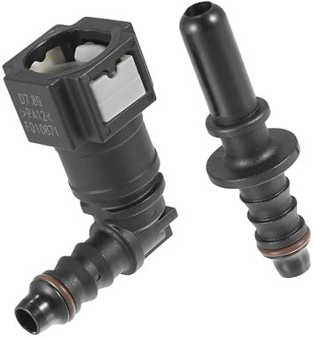 Partuto 2Pcs 7.9mm Universal Fuel Hose Quick Release Connector - Nylon Black