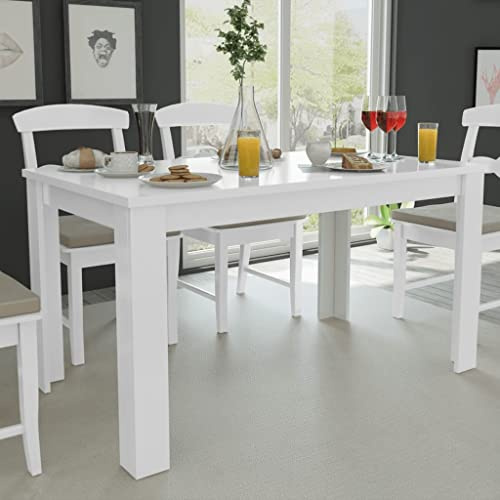 WEMYUFURN Esstisch 140x80x75 cm Weiß, Tisch für Mahlzeiten, Küchentisch, Esszimmertisch für Esszimmer und Küche