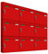 AL Briefkastensysteme Basic 9er Briefkasten RAL 3000 Feuer Rot 9 Fächer DIN A4 wetterfest Briefkastenanlage mit Posthaltebügel und 2 Namensschildern