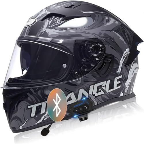 Klapphelm mit Bluetooth Bluetooth Integralhelm Motorradhelm mit Doppelvisier, ECE ZertifiziertHelm für Erwachsene Frauen Männer Hohe Qualität Helm 4,XXL63-64CM