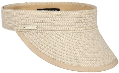 Seeberger Vandalia Visor Strohvisor Sonnenvisor Damenvisor Damen - mit Schirm, Klettverschluss, Klettverschluss Sommer Frühling-Sommer - One Size Hellbeige