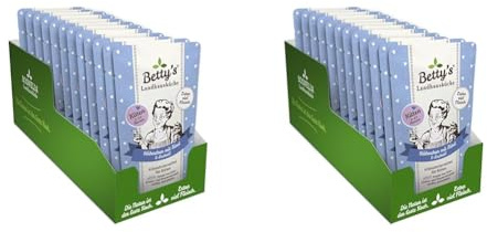Betty's Kitten Landhausküche Frischebeutel Nassfutter Katze Huhn & Rind, 12 x 100 g, schonend gegart, hohe Bioverfügbarkeit, für alle Katzenrassen geeignet (Packung mit 2)