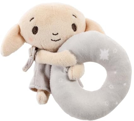 Rainbow Designs Harry Potter Dobby Plush Baby Rattle - Soft Sensory Toy for Newborns – Suitable from Birth Ring Rattle for Early Development – Charming Playtime and On-The-Go Companion | Soft plush character, gentle rattle sound, sensory play, early development, travel-friendly