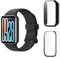 Aerku Funda Compatible con Xiaomi Mi Band 9 Pro, 9H HD Anti-Choque Parachoques Anti-rasguños Protector Duro PC Marco Cristal Templado Protector de Pantalla Funda - Transparente&Negro