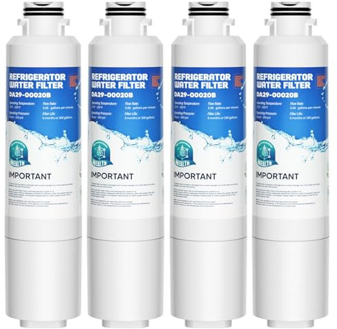 WSKFDTI Filtre à eau de rechange DA29-00020B pour Samsung DA29-00020B, HAF-CIN/EXP, RF28HFEDBSR, RF263TEAESG, RF263BEAESR, RF28HDEDBSR, HAF-CIN, RF4287HARS, RF4267HARS, DA97-08006A, 4 Filtres