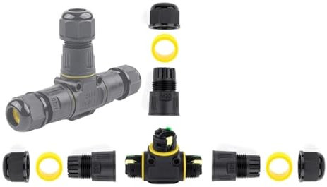 Generisch IP68 M20 T Typ 3-Wege wasserdichter Kabelstecker 2/3-poliger Hebelverdrahtungsanschluss for elektrische Anschlussdose Außenkabelstecker(M20T 2P 9-12mm)