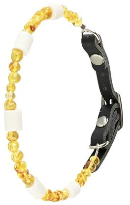 Joy dog cat EM-Halsband aus Bernstein und Keramik für Hunde (65–70 cm)
