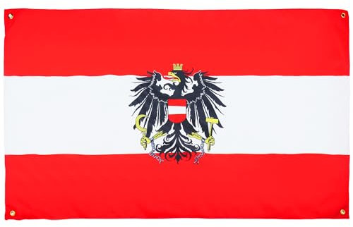AZ FLAG Österreichische Flagge mit Adler, 150 x 90 cm, mit 4 Ösen, Österreichischer Pavillon für Balkon oder Wand
