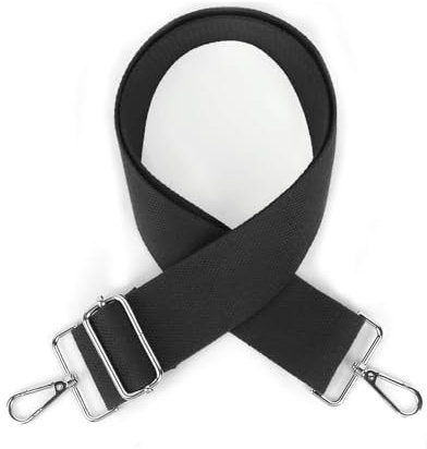 Moorle Schultergurt für Tasche, Taschengurte zum Wechseln, Schwarz Breit 5cm Verstellbar Taschengurt mit Silber Karabiner, Taschenriemen für Handtaschen Schulterriemen Damen