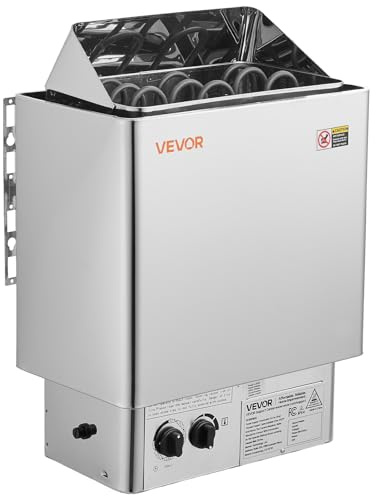 VEVOR Sauna Heater, 4.5KW 240V Electric Sauna Stove, Dry Steam Bath Saunas Stove with Pre-Drilled Bracket, Fit 105 to 210 CU.FT Saunas Rooms, Steam Bath Stoves for Home, Commercial, Leisure Venues