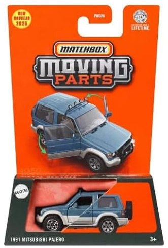 Matchbox Moving Parts 1991 Mitsubishi Pajero [Blue SUV] 40/50, Maßstab 1:64, Druckguss-Fahrzeug