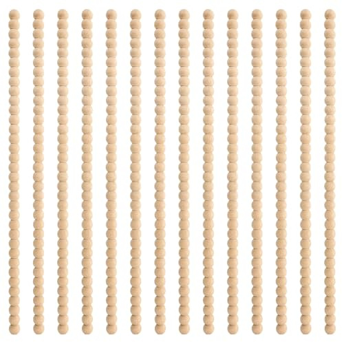 14 PCS Decorative Bobbin Trim Moulding 16 Inch Half Wooden Beading Decorative Trim 3D Wood Mouldings for DIY Home Wall Cabinet Furniture Shelf Window Door Decor (14mm)