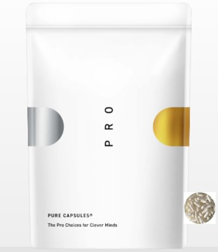 Pure Capsules storlek 000 vita tomma veganska vegetariska kapslar för självfyllning, Tio2-fri, GMO-fri, glutenfri, kosher-certifierad (500)