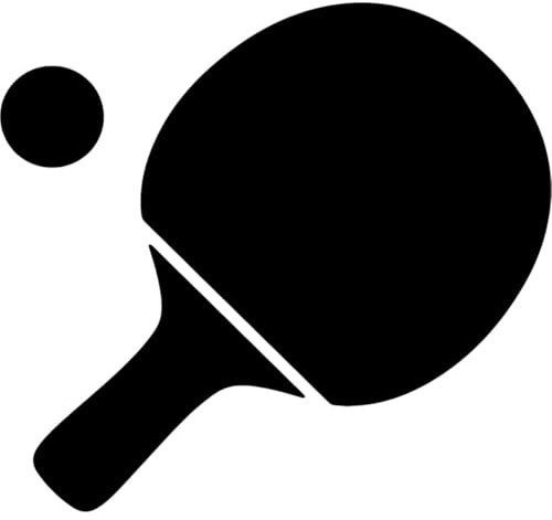 Azeeda 'Ping Pong Paddle with Ball' Reusable Stencil – Durable Decorative Template for Painting and Spraying on Walls, Tiles, Wood, Fabric & Craft Projects - XXL (A2) (WS00074500)