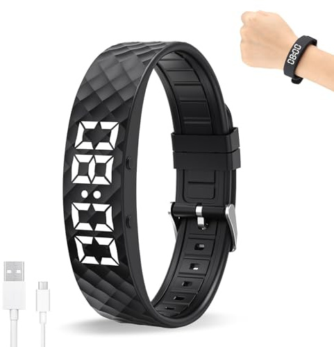 Witfoam Wecker Armband – Smartes Vibrationsarmband für Sanftes Aufwachen, Schlafphasen-Tracker, Leise, mit Langer Akkulaufzeit für Besseren Schlaf Und Energie, Schwarz