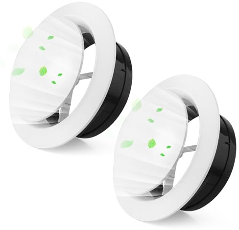Xinjiayi 2-pcs 150mm/6 Inch Round Vent Cover, Adjustable Extractor Fan Vent Cover