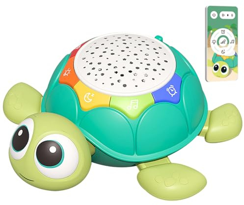 Joygoodta Jouets rampants, Jouets pour bébé 6-12 Mois projecteur Tortue Ventre Temps drôle Rampant avec lumière et Son apaisant bébé Musical éducatif pour Tout-Petit garçon Fille