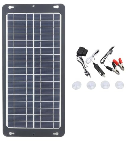 Panneau Solaire 30W Monocristallin Portable, Kit de Charge Solaire avec Prise OBD et Multi Interfaces USB, Type C, DC - Haute Efficacité, Design Compact, Idéal pour Camping et