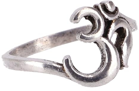 GURU SHOP Filigraner Messing Ring mit Om-Symbol, Unisex, glänzend | Warmgoldene Optik, symbolische Bedeutung, harmonisches Design, elegantes Schmuckstück