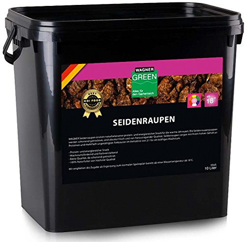Wagner Seidenraupen getrocknet - 10 Liter (3 kg) Seindenraupenpuppen Farbfutter Color Koi Snack - Ideals Koifutter, Fischfutter auch für Reptilien & Schildkröten - Proteinfutter in Premiumqualität