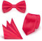 StickandShine Inh. Christian Müller 3 in 1 SET hochwertige Satin Polyester Krawatte Fliege Einstecktuch Dunkelrot