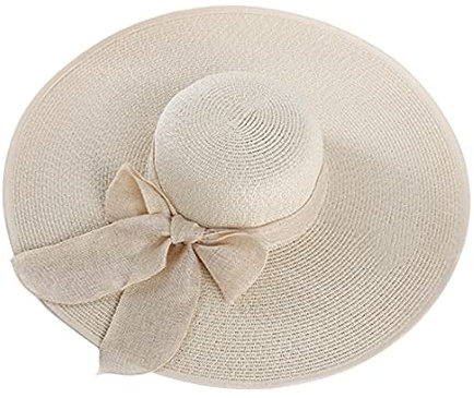 VASANA 1 chapeau de paille pliable à large bord pour femme avec grand nœud Wowen - Protection UV - Beige, beige