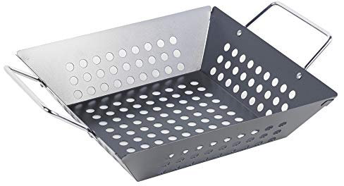 Grand barbecue en métal inoxydable anti-adhésif pour barbecue Wok – 3 styles disponibles (carré 23 x 23 x 8 cm)