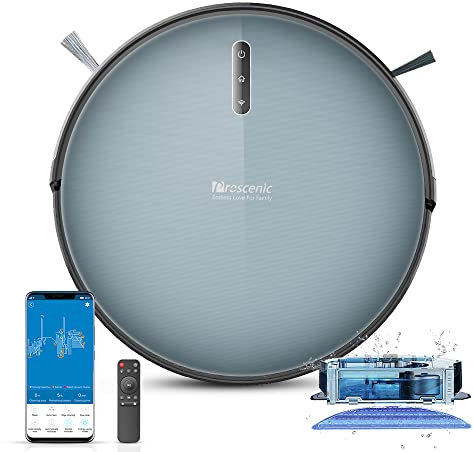 proscenic Novedad de 2020 Robot Aspirador con Alexa aspiración y fregasuelos 2 en 1, Rendimiento Mejorado, aplicación compy Control Remoto, Tanque de Agua eléctrico