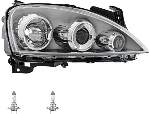EISENFELS Bundle Set 70775017 Scheinwerfer rechts + Leuchtmittel H7 Classic kompatibel mit Corsa C F08 F68