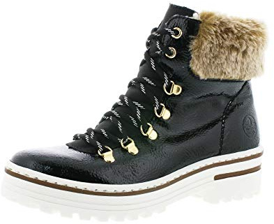 Rieker Damenschuhe Stiefel Schnürer Stiefelette Schwarz Freizeit, Schuhgröße:EUR 40