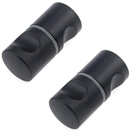 Meprotal 2 Packs Durable Aluminum Alloy Glass Handle Shower Door Knob Single Hole Matte Black Glass Knob for Bathroom (Square Head)