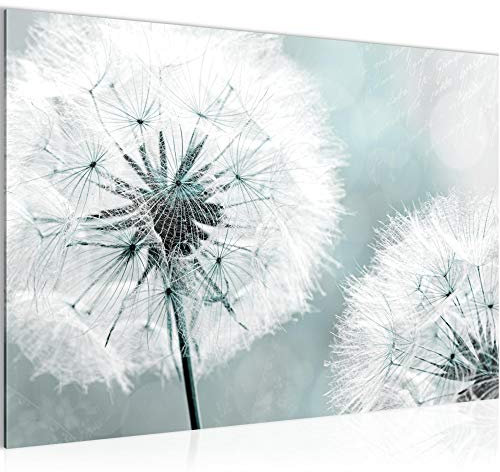 Runa Art Bild Pusteblume Modern Wandbilder Wohnzimmer Schlafzimmer 1 Teilig - Made In Germany - Natur Grau Blau Flur 207115b