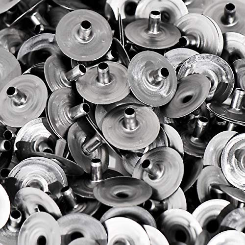 NKlaus 100 DOCHTFUß Ø 2,5mm Teelichtdocht Metallfüß Kerze Kerzendocht Standplättchen Kerzenwachs für Glasfaserdocht Baumwolldocht bis 2,5mm H: 6,4mm 4172