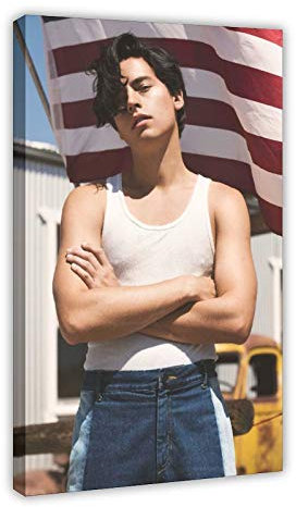 Cole Sprouse 9 Leinwand-Poster, Schlafzimmer, Dekoration, Sportlandschaft, Büro, Raumdekoration, Geschenk, 60 x 90 cm, Rahmen style1