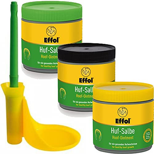 Effol Huf Salbe gelb, grün und schwarz inkl. Pinselfix, Effol:Gelb