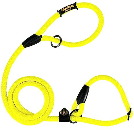 Laisse pour Chien en Corde avec Collier Matingale, Anti-Traction. 160M. Jaune